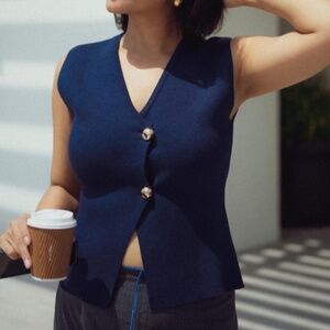 Dark blue Zara knit vest